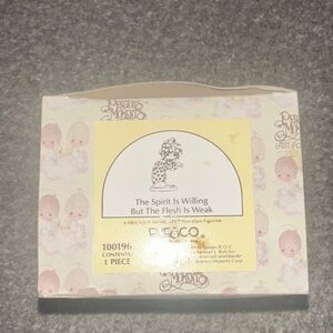 Precious Moments Yellow and Cream Collectible Figurine Box